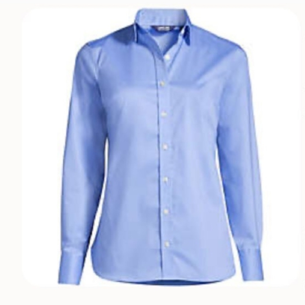 Lands Ends China Blue Button-Up Shirt